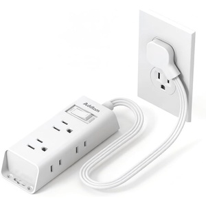 image:imageAddtam Flat Plug Power Strip with 6 Outlet Extender 1 FT Extension Cord Flat Wall Plug with Multiple Outlets No Surge Protector for Cruise Ship Travel Dorm Home Office Cruise Essentials WhiteWhite