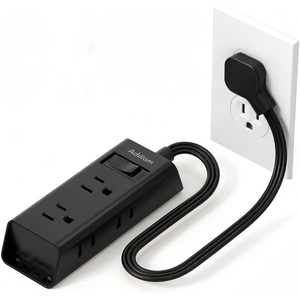 image:imageAddtam Flat Plug Power Strip with 6 Outlet Extender 1 FT Extension Cord Flat Wall Plug with Multiple Outlets No Surge Protector for Cruise Ship Travel Dorm Home Office Cruise Essentials WhiteBlack