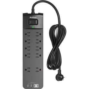 image:imageAddtam Power Strips with Surge Protection 15FT Long Extension Cord with Multiple Outlets Surge Protector Power Strip with 10 Outlets and 4 USB Ports2 USB C Flat Plug 2700J BlackBlack