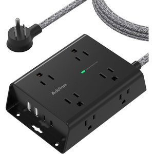 image:imageAddtam Surge Protector Power Strip 8 Widely Outlets with 4 USB Ports 2 USB C 15ft Extension Cord with Multiple Outlets 3 Side Outlet Extender Flat Plug Wall Mount ETL WhiteBlack