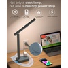 image:imageAddtam Desk Lamp with Pen Holder LED Desk Lamps for Home Office Power Strip with 3 Outlets 4 USB Charging Ports2 USBC 3 Color Modes Touch Lamp Study Lamps for College Dorm Room Essentials WhiteBlue