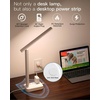 image:imageAddtam Desk Lamp with Pen Holder LED Desk Lamps for Home Office Power Strip with 3 Outlets 4 USB Charging Ports2 USBC 3 Color Modes Touch Lamp Study Lamps for College Dorm Room Essentials WhiteWhite