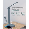 image:imageAddtam Desk Lamp with Pen Holder LED Desk Lamps for Home Office Power Strip with 3 Outlets 4 USB Charging Ports2 USBC 3 Color Modes Touch Lamp Study Lamps for College Dorm Room Essentials WhiteBlue