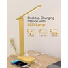 image:imageAddtam Desk Lamp with Pen Holder LED Desk Lamps for Home Office Power Strip with 3 Outlets 4 USB Charging Ports2 USBC 3 Color Modes Touch Lamp Study Lamps for College Dorm Room Essentials WhiteYellow