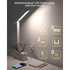 image:imageAddtam Desk Lamp with Pen Holder LED Desk Lamps for Home Office Power Strip with 3 Outlets 4 USB Charging Ports2 USBC 3 Color Modes Touch Lamp Study Lamps for College Dorm Room Essentials WhiteWhite Pro
