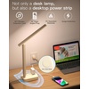 image:imageAddtam Desk Lamp with Pen Holder LED Desk Lamps for Home Office Power Strip with 3 Outlets 4 USB Charging Ports2 USBC 3 Color Modes Touch Lamp Study Lamps for College Dorm Room Essentials WhiteCream
