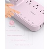 image:imageAddtam Desk Lamp with Pen Holder LED Desk Lamps for Home Office Power Strip with 3 Outlets 4 USB Charging Ports2 USBC 3 Color Modes Touch Lamp Study Lamps for College Dorm Room Essentials WhitePink