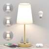 image:imageAddtam Bedroom Table Lamp Bedside Lamp with AC Outlet and USB C Charging PortsPD 20W 3Way Dimmable Lamp with Switch Lamps with Shade for Night Stands Living Room Desk and Home Office 65Ft65Ft