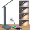 image:imageAddtam Desk Lamp with Pen Holder LED Desk Lamps for Home Office Power Strip with 3 Outlets 4 USB Charging Ports2 USBC 3 Color Modes Touch Lamp Study Lamps for College Dorm Room Essentials WhiteBlue
