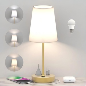 image:imageAddtam Bedroom Table Lamp Bedside Lamp with AC Outlet and USB C Charging PortsPD 20W 3Way Dimmable Lamp with Switch Lamps with Shade for Night Stands Living Room Desk and Home Office 65Ft65Ft