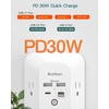 image:imageAddtam 5Outlet Extender Surge Protector Multi Plug Wall Outlet with 4 USB Wall Charger1 USB C Ports Outlet Splitter for Home Office Dorm Room Essentials Plug Extension Outlet 1800J 2 Pack2c2a Pd 30w