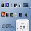 image:imageAddtam 5Outlet Extender Surge Protector Multi Plug Wall Outlet with 4 USB Wall Charger1 USB C Ports Outlet Splitter for Home Office Dorm Room Essentials Plug Extension Outlet 1800J 2 Pack1c3a