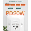 image:imageAddtam 5Outlet Extender Surge Protector Multi Plug Wall Outlet with 4 USB Wall Charger1 USB C Ports Outlet Splitter for Home Office Dorm Room Essentials Plug Extension Outlet 1800J 2 Pack2c2a Pd 20w