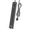 image:imageAddtam Power Strip Surge Protector with 6 AC Outlets 4 USB Ports 2 USBC Flat Plug Extension Cord 5ft Multi Outlet Extender Wall Mount Desk Charging Station for Home Office Dorm EssentialsBlack  Dark Grey