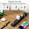 image:imageAddtam Power Strip Surge Protector with 6 AC Outlets 4 USB Ports 2 USBC Flat Plug Extension Cord 5ft Multi Outlet Extender Wall Mount Desk Charging Station for Home Office Dorm EssentialsBlack  Dark Grey