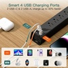 image:imageAddtam Power Strip Surge Protector with 6 AC Outlets 4 USB Ports 2 USBC Flat Plug Extension Cord 5ft Multi Outlet Extender Wall Mount Desk Charging Station for Home Office Dorm EssentialsBlack  Dark Grey