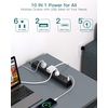 image:imageAddtam Power Strip Surge Protector with 6 AC Outlets 4 USB Ports 2 USBC Flat Plug Extension Cord 5ft Multi Outlet Extender Wall Mount Desk Charging Station for Home Office Dorm EssentialsBlack  Dark Grey