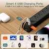 image:imageAddtam Power Strip Surge Protector with 6 AC Outlets 4 USB Ports 2 USBC Flat Plug Extension Cord 5ft Multi Outlet Extender Wall Mount Desk Charging Station for Home Office Dorm EssentialsBlack  Black