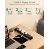 image:imageAddtam Power Strip Surge Protector with 6 AC Outlets 4 USB Ports 2 USBC Flat Plug Extension Cord 5ft Multi Outlet Extender Wall Mount Desk Charging Station for Home Office Dorm EssentialsBlack  Dark Grey