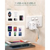 image:imageAddtam US to UK Ireland Travel Plug Adapter Type G Power Plug Adapter with 3 Outlets 3 USB Ports2 USB C UK Adapters for USA to Dubai England London Scotland British Kenya Irish Hongkong 3 Pack