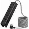 image:imageAddtam 10FT Power Strip Surge Protector 12 Wide Spaced Outlets 4 USB Ports Flat Plug Extension Cord Wall Mount Outlet Extender 1050J Protection for Desk Office Gaming ETL Listed BlackBlack