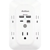 image:imageAddtam 5Outlet Extender Surge Protector Multi Plug Wall Outlet with 4 USB Wall Charger1 USB C Ports Outlet Splitter for Home Office Dorm Room Essentials Plug Extension Outlet 1800J 2 Pack2c2a Pd 20w