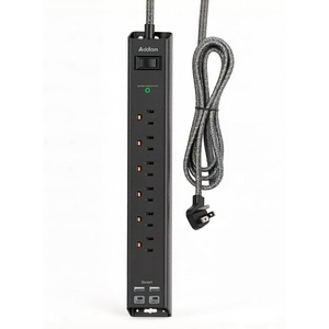 image:imageAddtam Power Strip Surge Protector with 6 AC Outlets 4 USB Ports 2 USBC Flat Plug Extension Cord 5ft Multi Outlet Extender Wall Mount Desk Charging Station for Home Office Dorm EssentialsBlack  Dark Grey