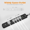 image:imageAddtam 2 Pack Power Strip Surge Protector  5 Wide Spaced Outlets 3 USB  2 USBC Charging Ports 1875W15A 15ft Braided Cord Flat Plug Overload Surge Protection Wall Mount for Home Office DormBlack  Dark Gray