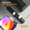 image:imageAddtam 2 Pack Power Strip Surge Protector  5 Wide Spaced Outlets 3 USB  2 USBC Charging Ports 1875W15A 15ft Braided Cord Flat Plug Overload Surge Protection Wall Mount for Home Office DormBlack  Dark Gray