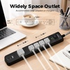 image:imageAddtam 2 Pack Power Strip Surge Protector  5 Wide Spaced Outlets 3 USB  2 USBC Charging Ports 1875W15A 15ft Braided Cord Flat Plug Overload Surge Protection Wall Mount for Home Office DormBlack  Dark Gray