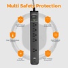 image:imageAddtam 2 Pack Power Strip Surge Protector  5 Wide Spaced Outlets 3 USB  2 USBC Charging Ports 1875W15A 15ft Braided Cord Flat Plug Overload Surge Protection Wall Mount for Home Office DormBlack  Dark Gray